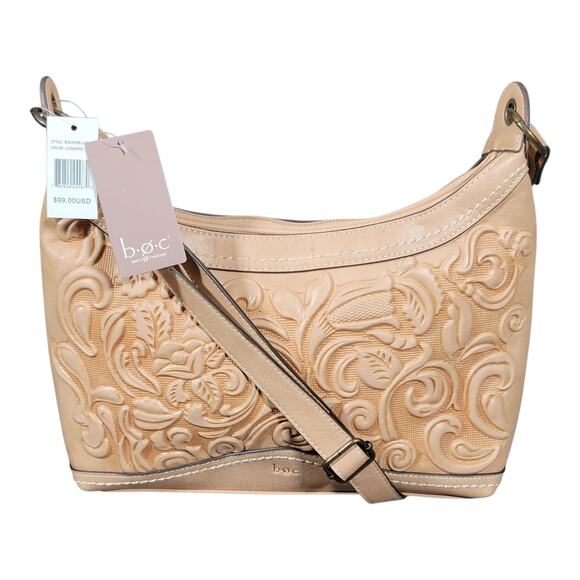 NWT BOC Born Concepts Botanica Crobo Floral Embossed Leather Shoulder Bag - Picture 6 of 10